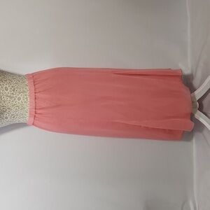 New York City Design Co Skirt Pink Lined Pleat Elastic Waist Chiffon SZ 5X Flowy